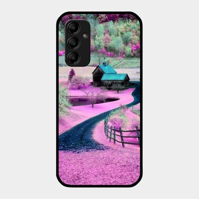 Village Scenery Glossy Metal Case Cover For Samsung Galaxy A14 5G