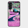 Village Scenery Glossy Metal Case Cover For Samsung Galaxy A17 5G