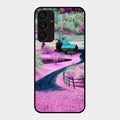 Village Scenery Glossy Metal Case Cover For Samsung Galaxy A25 5G