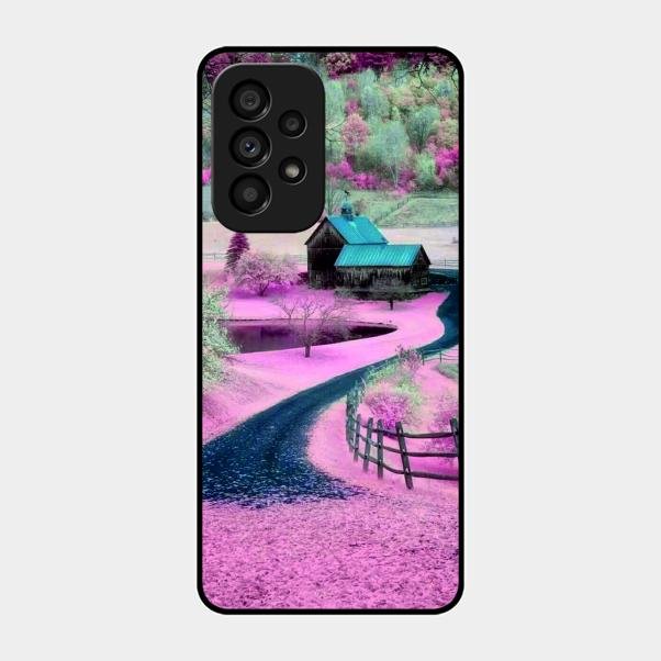 Village Scenery Glossy Metal Case Cover For Samsung Galaxy A53 5G