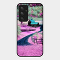 Village Scenery Glossy Metal Case Cover For Samsung Galaxy A54 5G