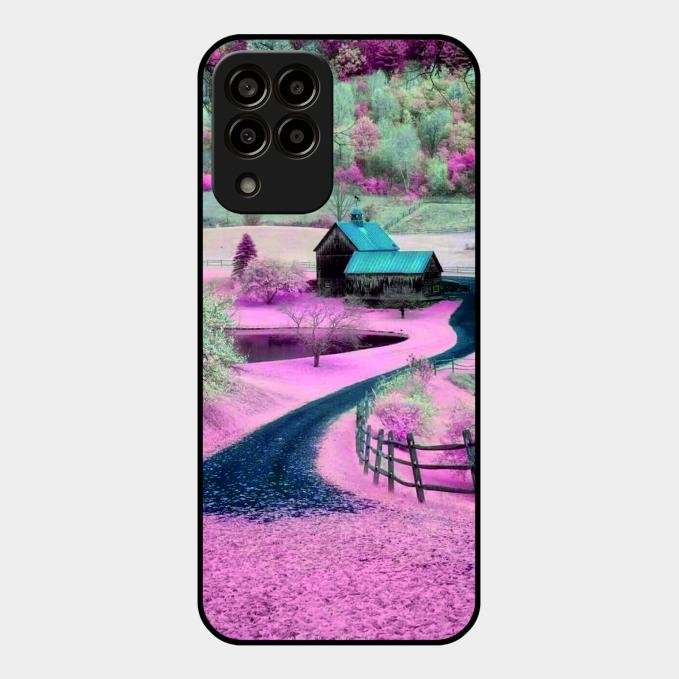 Village Scenery Glossy Metal Case Cover For Samsung Galaxy M33 5G
