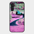 Village Scenery Glossy Metal Case Cover For Samsung Galaxy M34 5G