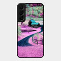 Village Scenery Glossy Metal Case Cover For Samsung Galaxy S22 Plus 5G