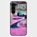 Village Scenery Glossy Metal Case Cover For Samsung Galaxy S23 Plus 5G