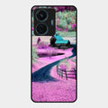 Village Scenery Glossy Metal Case Cover For Vivo T1 44W 4G