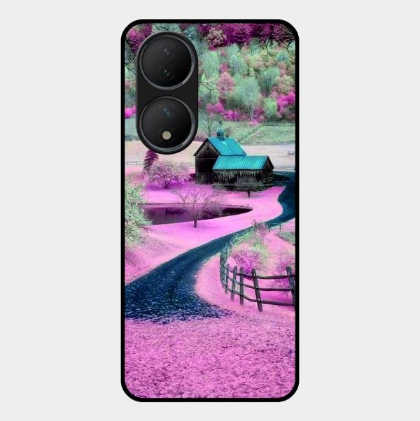 Village Scenery Glossy Metal Case Cover For Vivo T2 5G