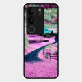 Village Scenery Glossy Metal Case Cover For Vivo V29 Pro 5G
