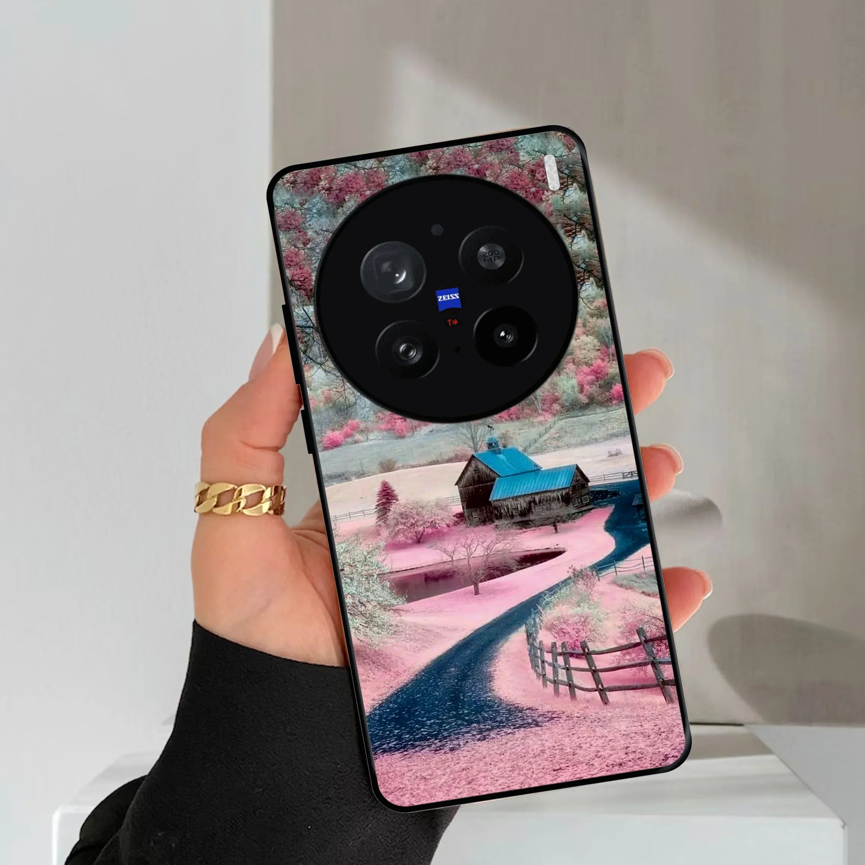 Village Scenery Glossy Metal Case Cover For Vivo - ShopOnCliQ