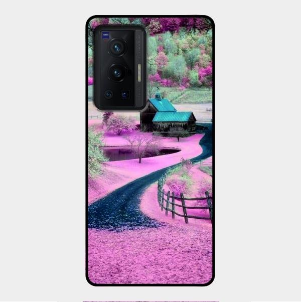 Village Scenery Glossy Metal Case Cover For Vivo X70 Pro 5G