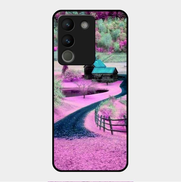 Village Scenery Glossy Metal Case Cover For Vivo Y200 5G