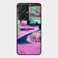 Village Scenery Glossy Metal Case Cover For Vivo Y27