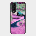Village Scenery Glossy Metal Case Cover For Vivo Y28 5G