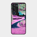 Village Scenery Glossy Metal Case Cover For Vivo Y29 5G