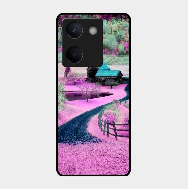 Village Scenery Glossy Metal Case Cover For Vivo Y300 Plus 5G