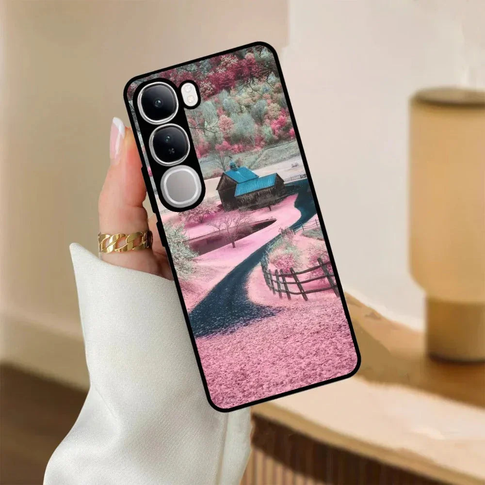 Village Scenery Glossy Metal Case Cover For Vivo - ShopOnCliQ