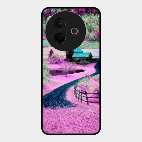Village Scenery Glossy Metal Case Cover For Vivo Y39 5G