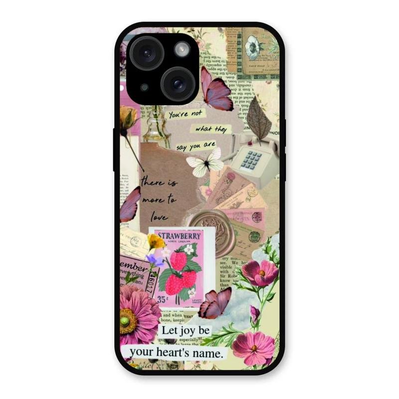 Vintage Vibes Glass Case Cover For iPhone 15 Plus