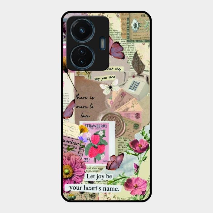 Vintage Vibes Glass Case Cover For Iqoo Z6 44W