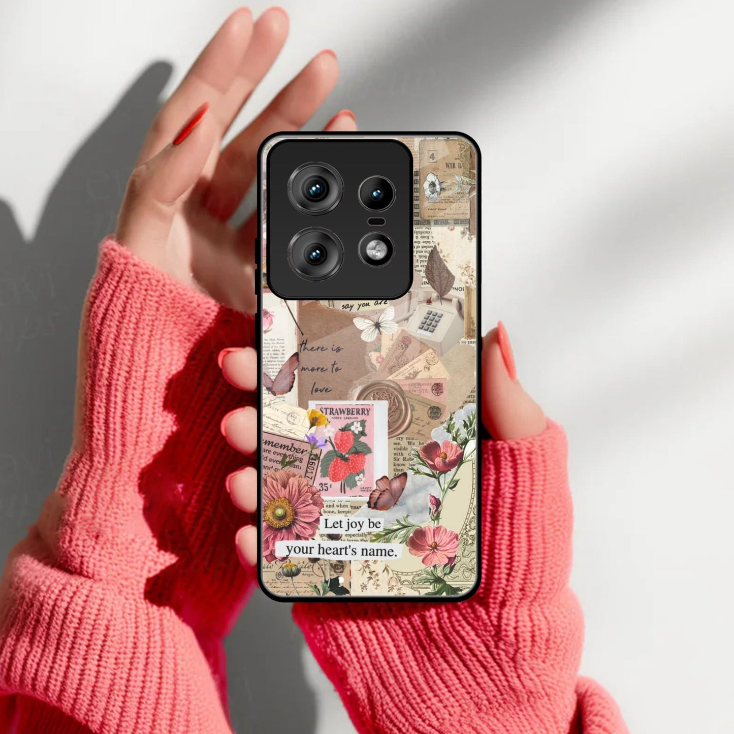 Vintage Vibes Glass Case Cover For Motorola