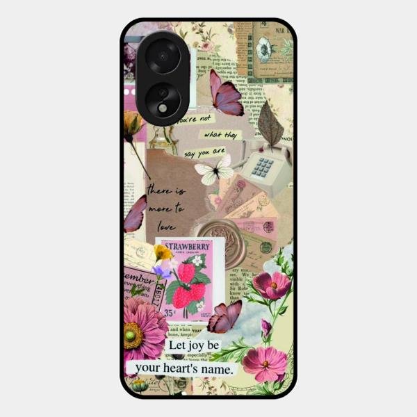 Vintage Vibes Glass Case Cover For Oppo A38