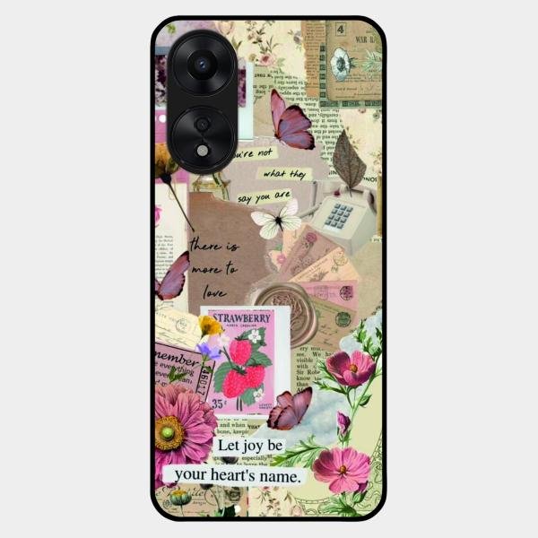 Vintage Vibes Glass Case Cover For Oppo A78 5G