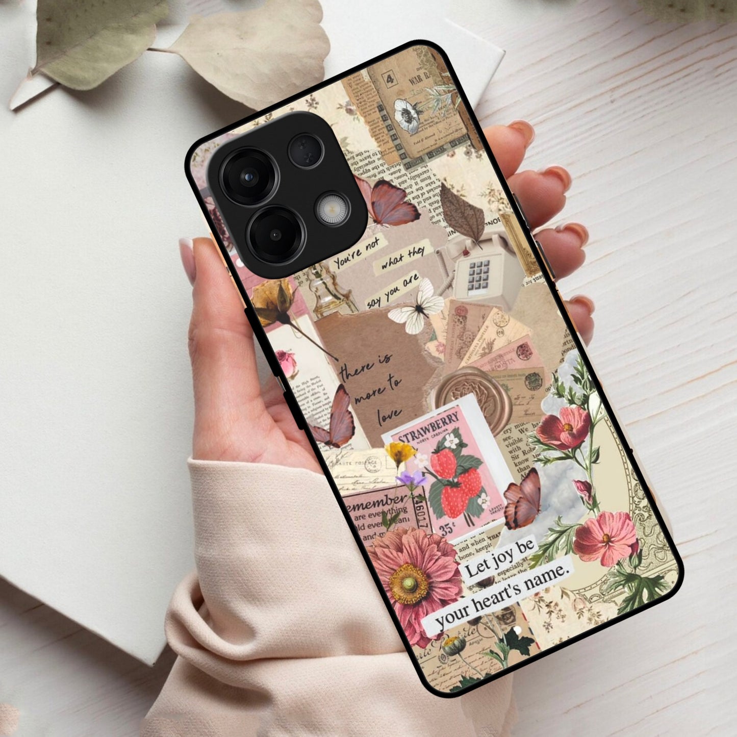 Vintage Vibes Glass Case Cover For Oppo