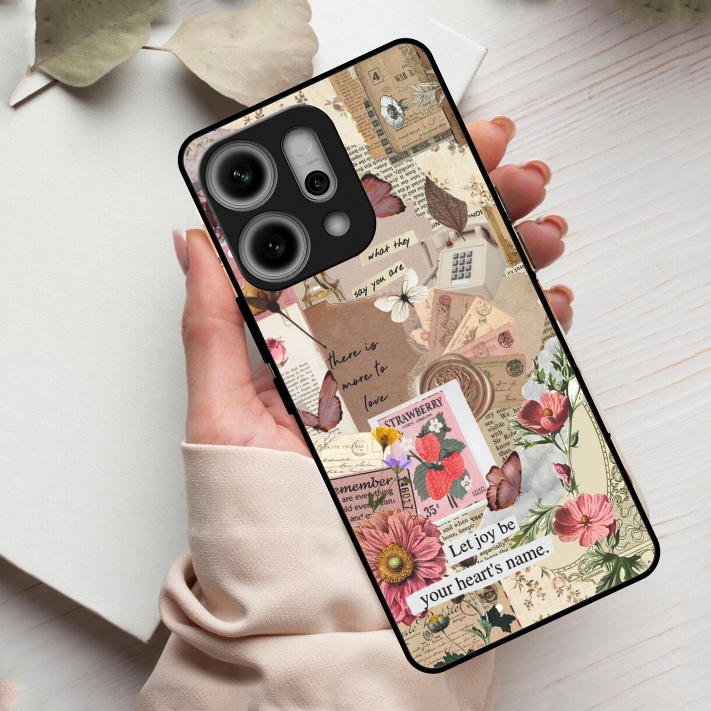 Vintage Vibes Glass Case Cover For Oppo