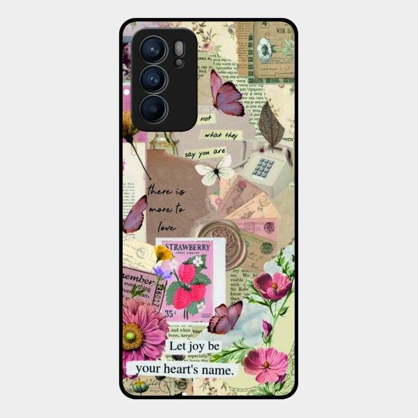 Vintage Vibes Glass Case Cover For Oppo Reno 6 5G
