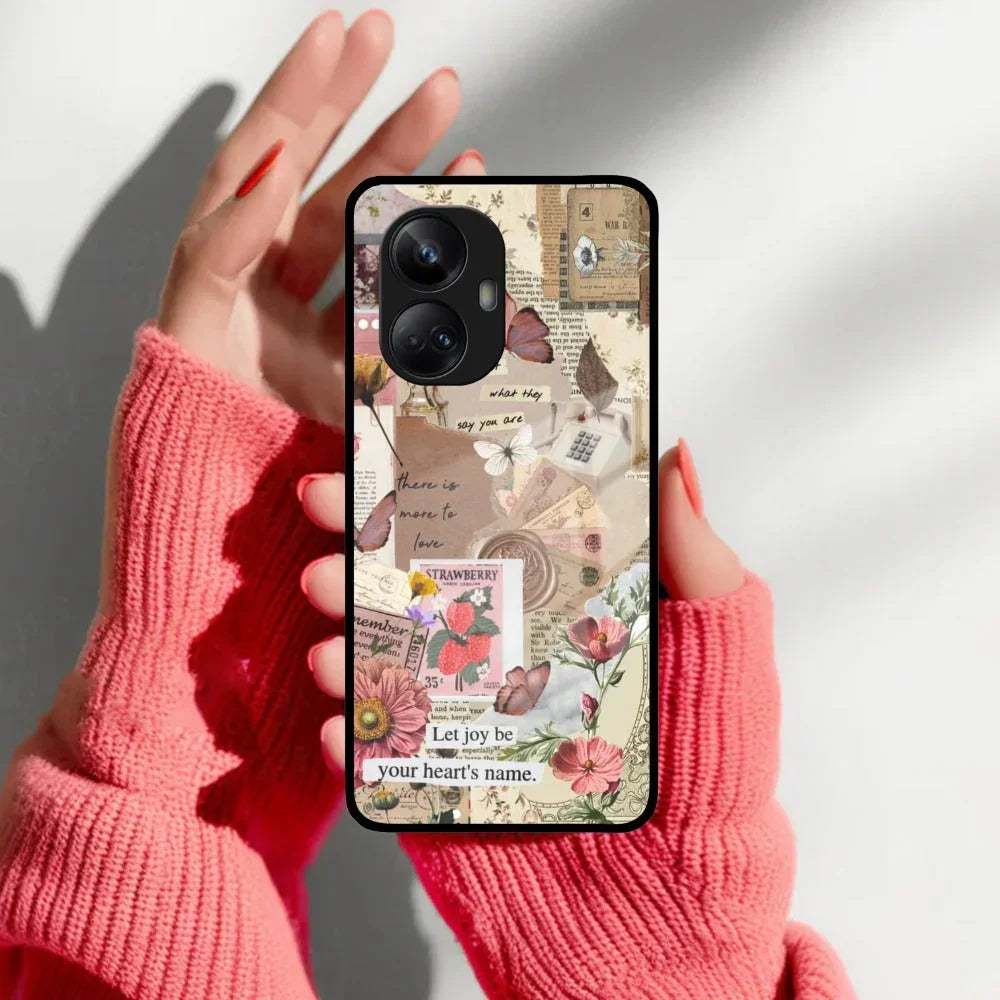 Vintage Vibes Glass Case Cover For Realme/Narzo - ShopOnCliQ