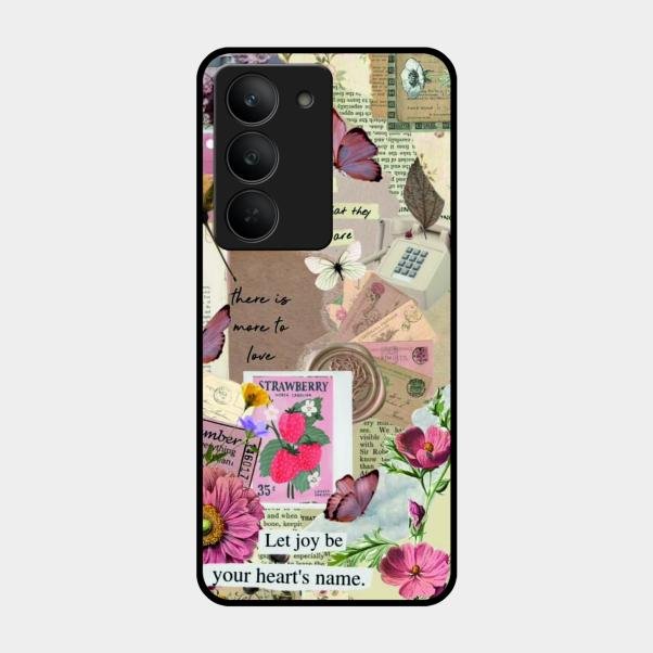 Vintage Vibes Glass Case Cover For Realme 14X 5G