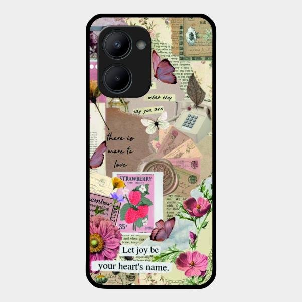Vintage Vibes Glass Case Cover For Realme C33 2023