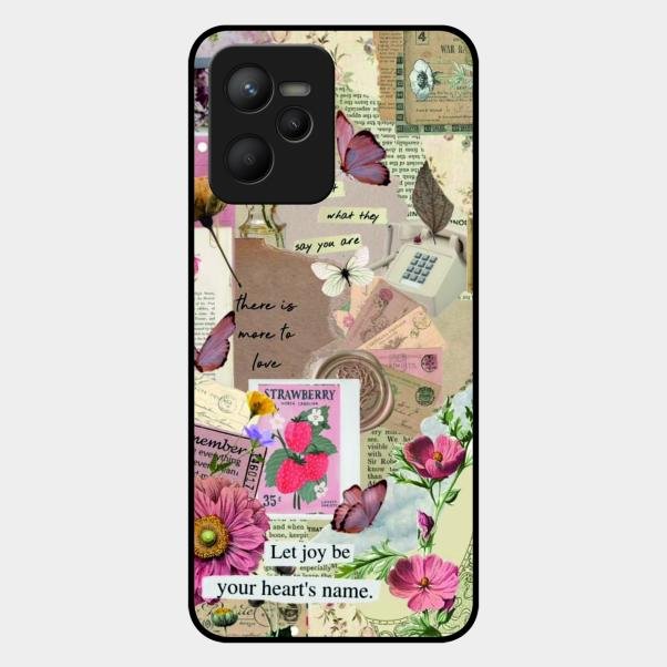 Vintage Vibes Glass Case Cover For Realme C35