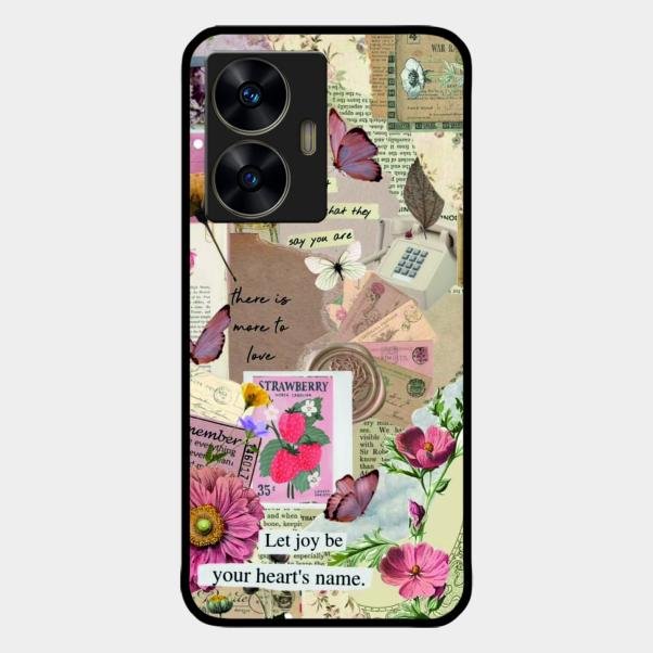 Vintage Vibes Glass Case Cover For Realme C55