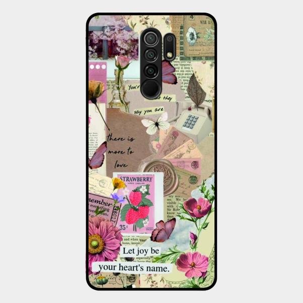 Vintage Vibes Glass Case Cover For Redmi 9 Prime