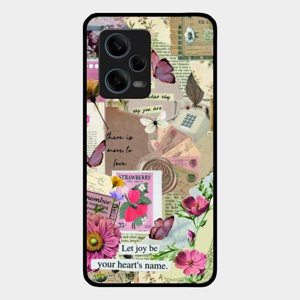 Vintage Vibes Glass Case Cover For Redmi Note 12 Pro 5G