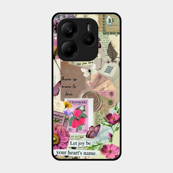 Vintage Vibes Glass Case Cover For Redmi Note 14 5G