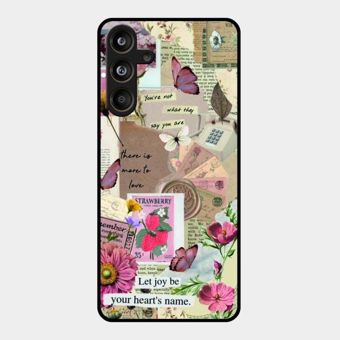 Vintage Vibes Glass Case Cover For Samsung Galaxy M55 5G