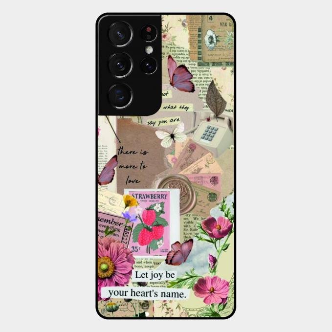 Vintage Vibes Glass Case Cover For Samsung Galaxy S21 Ultra