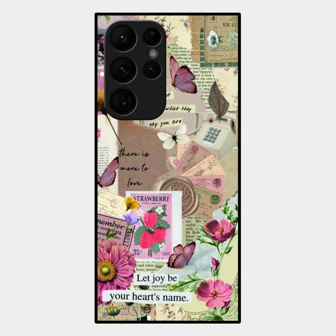 Vintage Vibes Glass Case Cover For Samsung Galaxy S22 Ultra 5G