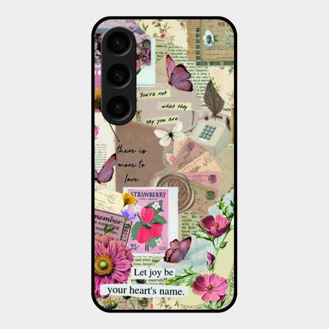 Vintage Vibes Glass Case Cover For Samsung Galaxy S23 5G