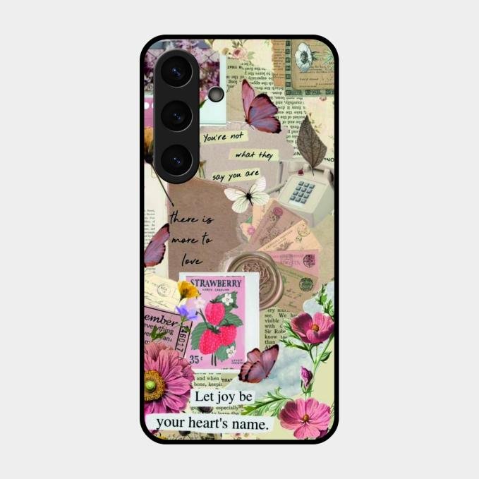 Vintage Vibes Glass Case Cover For Samsung Galaxy S25 Plus 5G