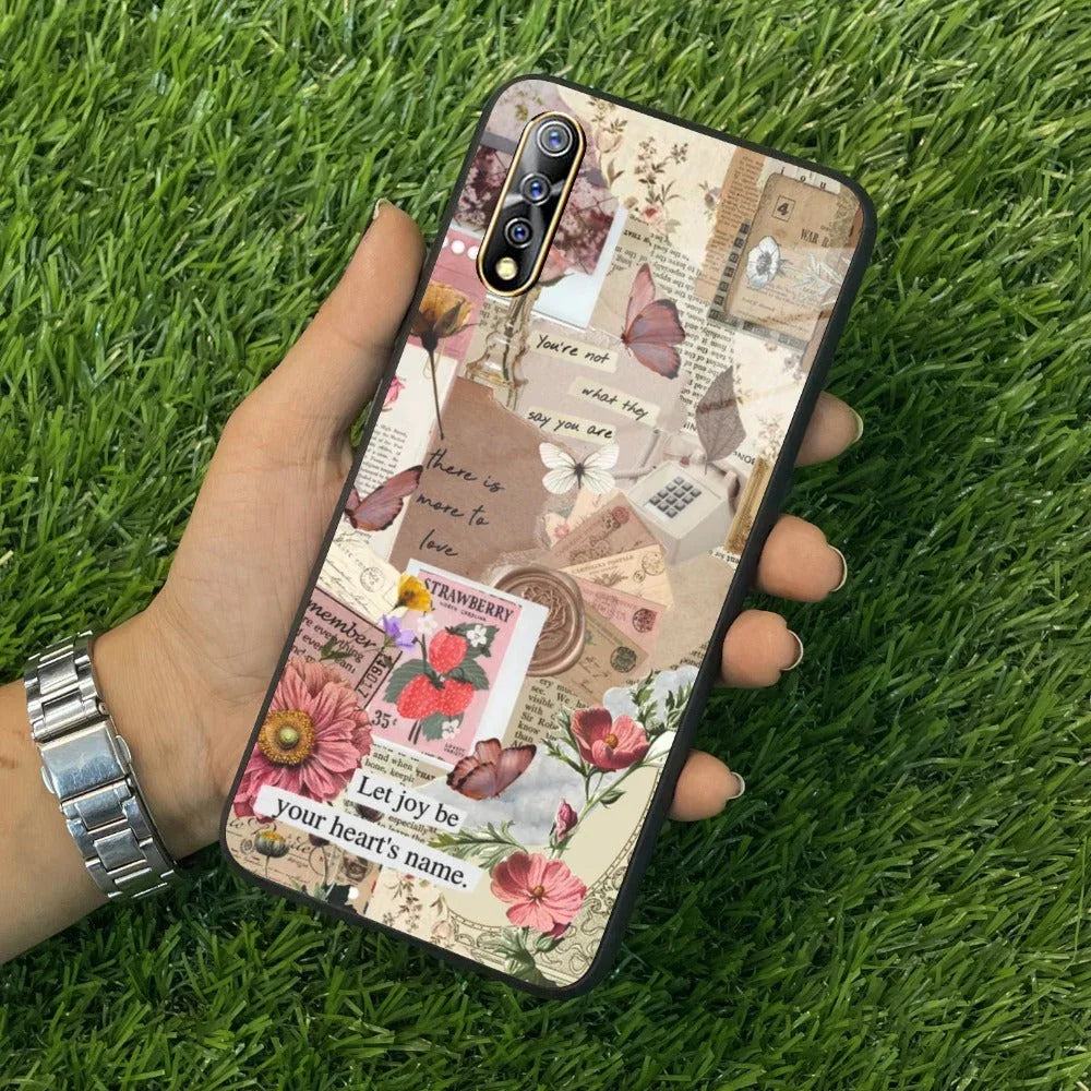 Vintage Vibes Glass Case Cover For Vivo - ShopOnCliQ