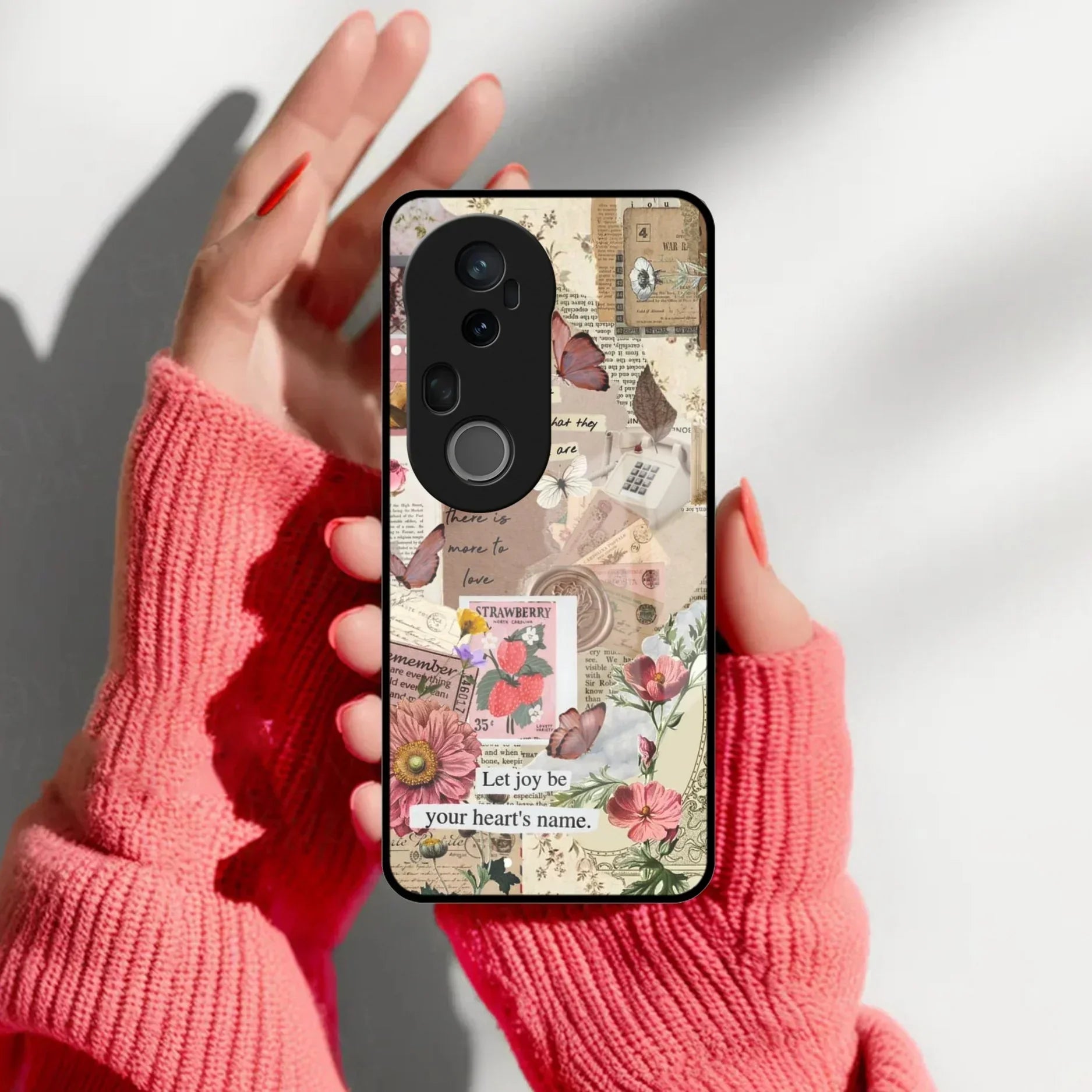 Vintage Vibes Glass Case Cover For Vivo - ShopOnCliQ