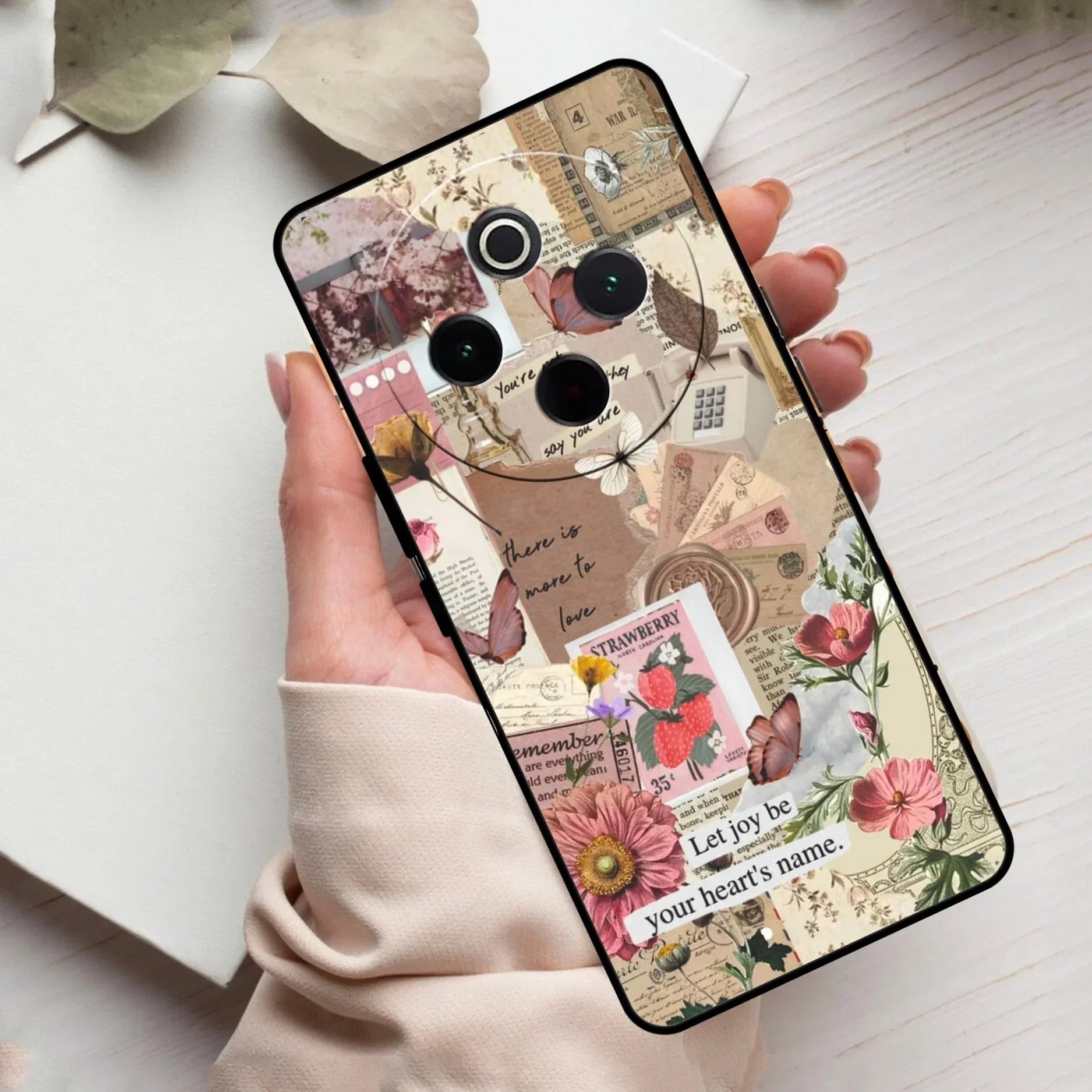 Vintage Vibes Glass Case Cover For Vivo - ShopOnCliQ