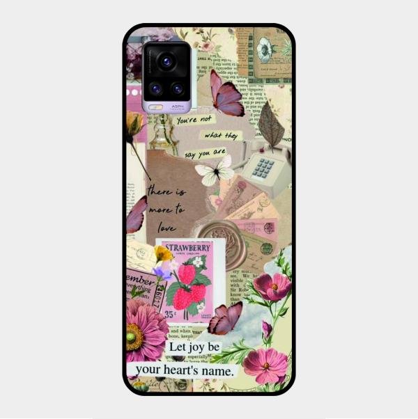 Vintage Vibes Glass Case Cover For Vivo V20