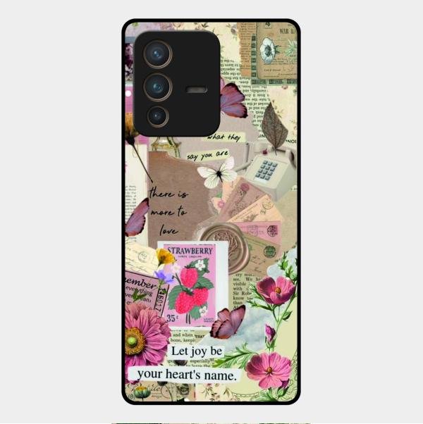 Vintage Vibes Glass Case Cover For Vivo V23 Pro 5G