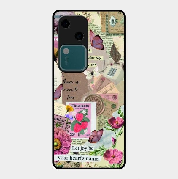 Vintage Vibes Glass Case Cover For Vivo V30 5G