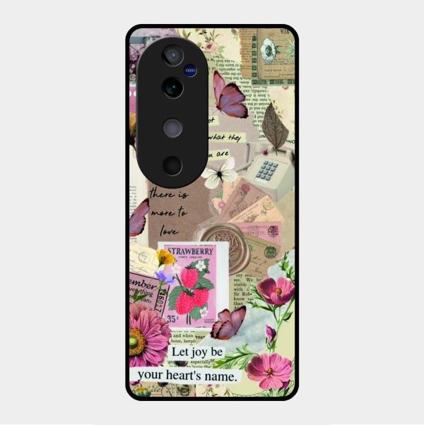 Vintage Vibes Glass Case Cover For Vivo V40 5G