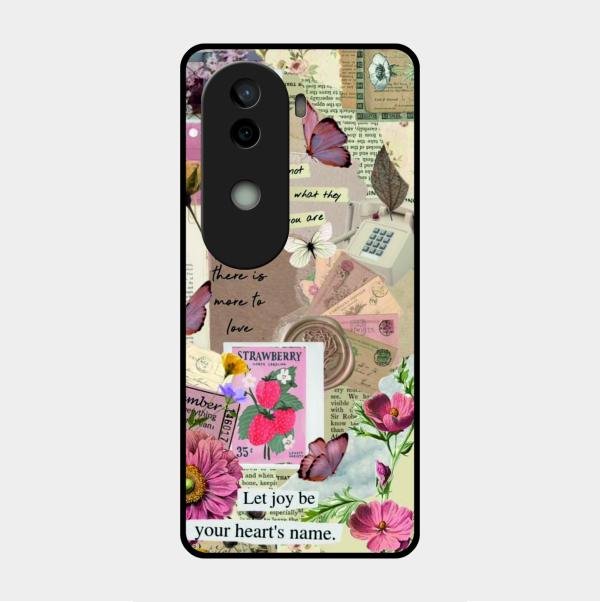 Vintage Vibes Glass Case Cover For Vivo V40E 5G